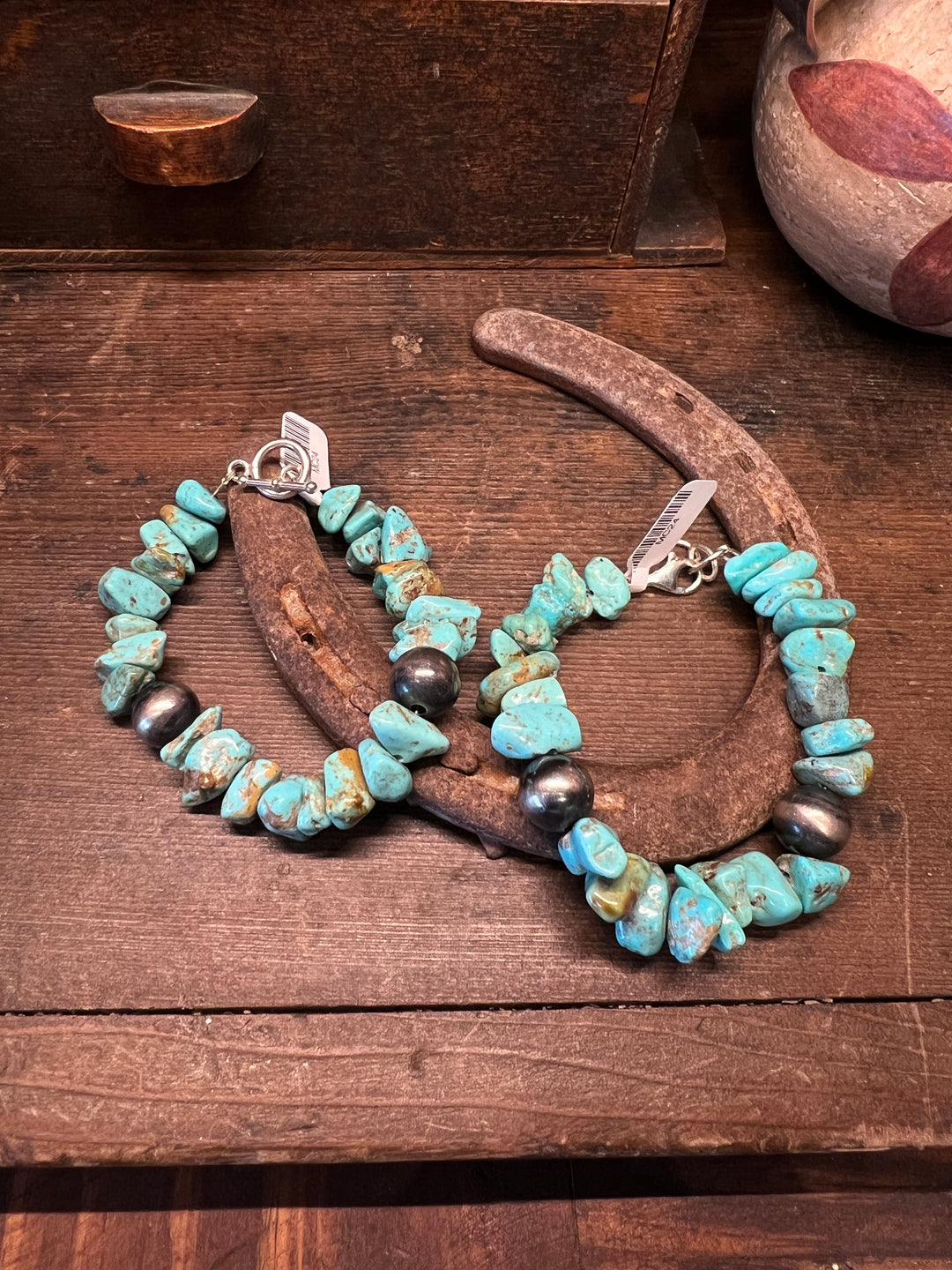 Kingman Turquoise Nugget Beads Bracelet