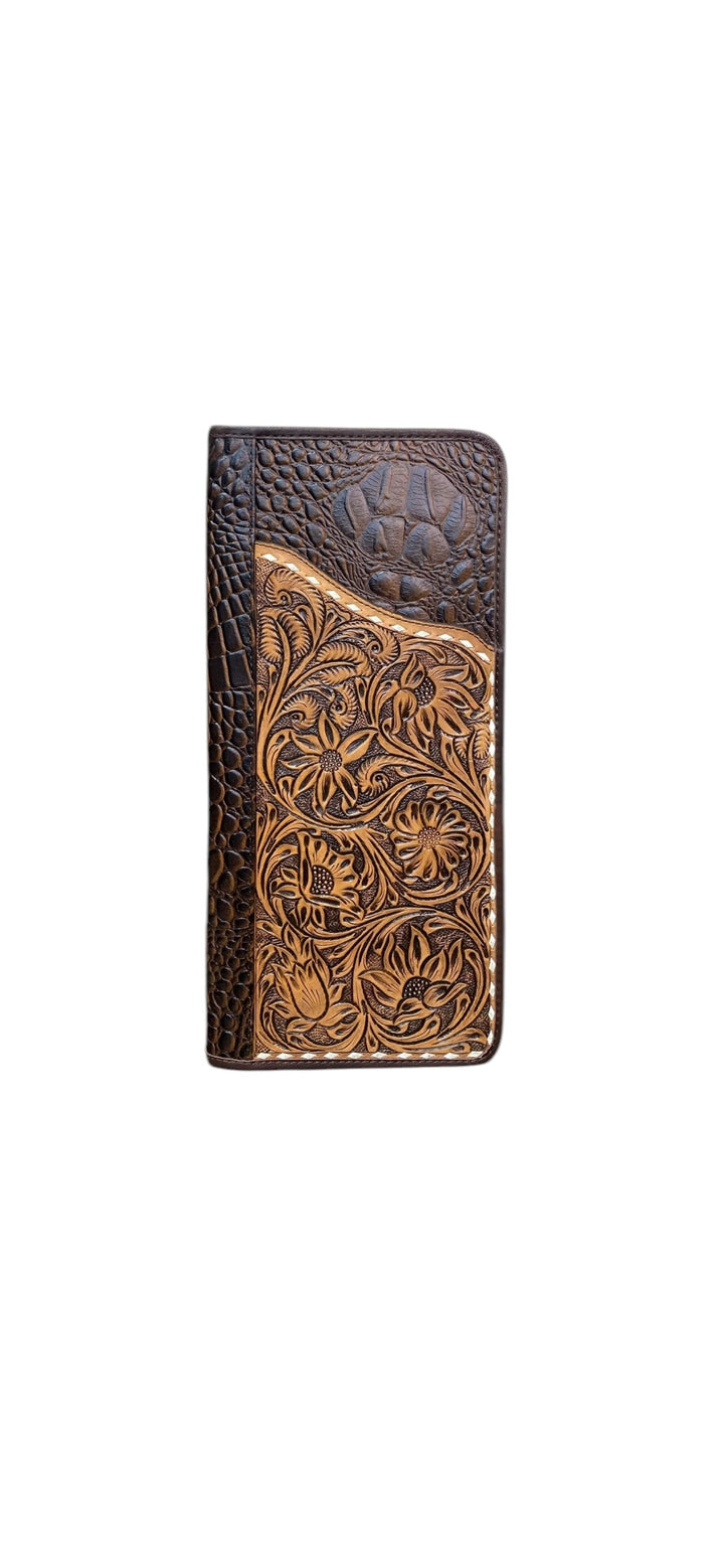 Exotic and Tooled Leather Jewelry Wallet