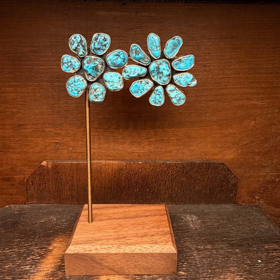 Cluster Kingman Turquoise Earrings