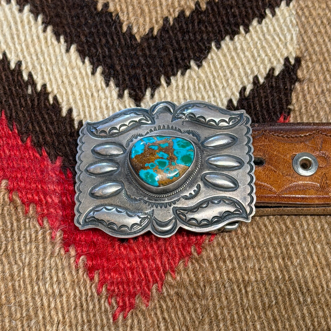 Geraldine Yazzie Navajo Turquoise Belt Buckle