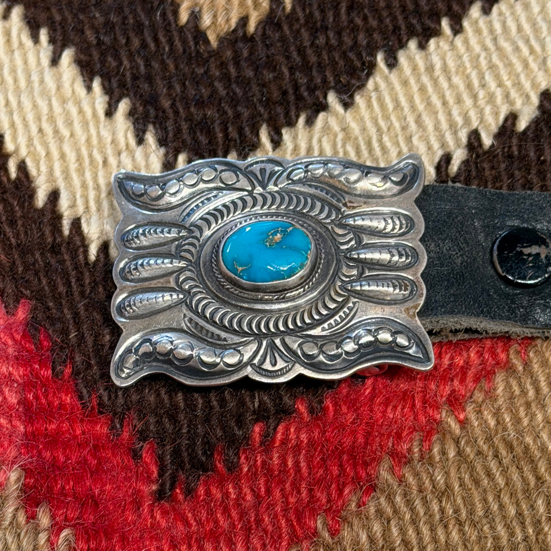 Geraldine Yazzie Navajo Turquoise Belt Buckle
