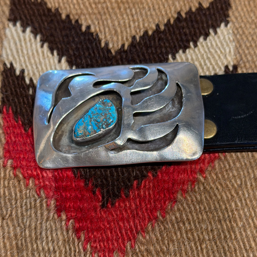 Vintage Navajo Chip Inlay Belt Buckle