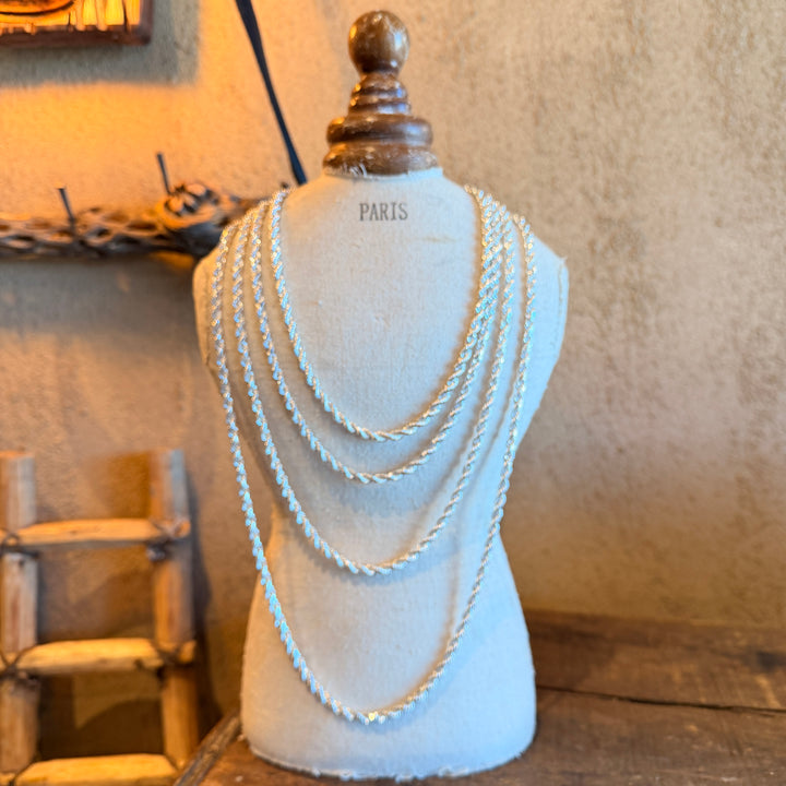 Large Diamond Cut Rope Chain