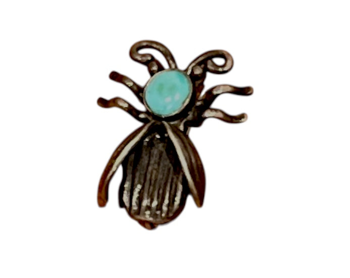 Vintage Navajo Turquoise Small Beetle Pin