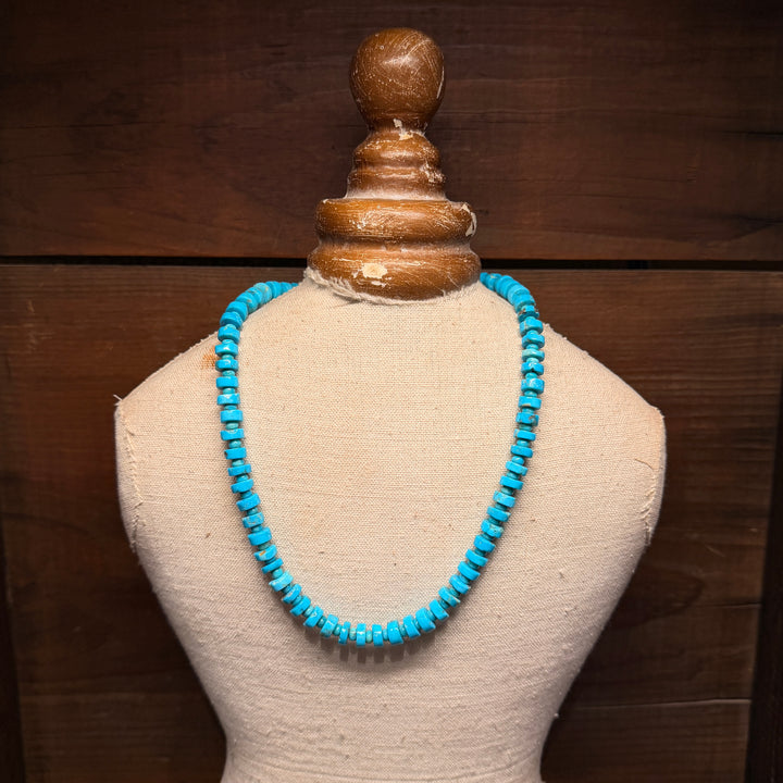 Turquoise Disc & Round Bead Necklace