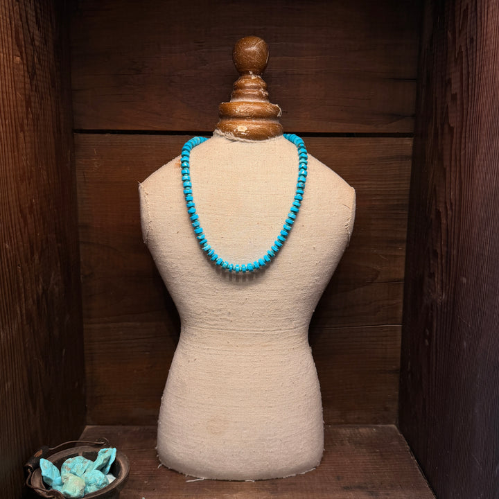 Turquoise Disc & Round Bead Necklace