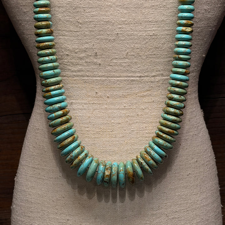 Hand-Rolled Campos Turquoise Graduated Necklace