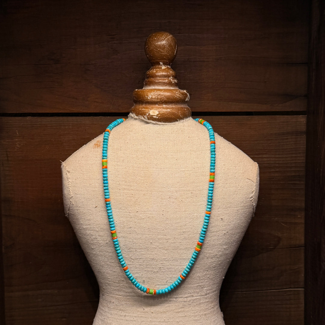 Turquoise, Spiny Oyster & Gaspeite Bead Necklace
