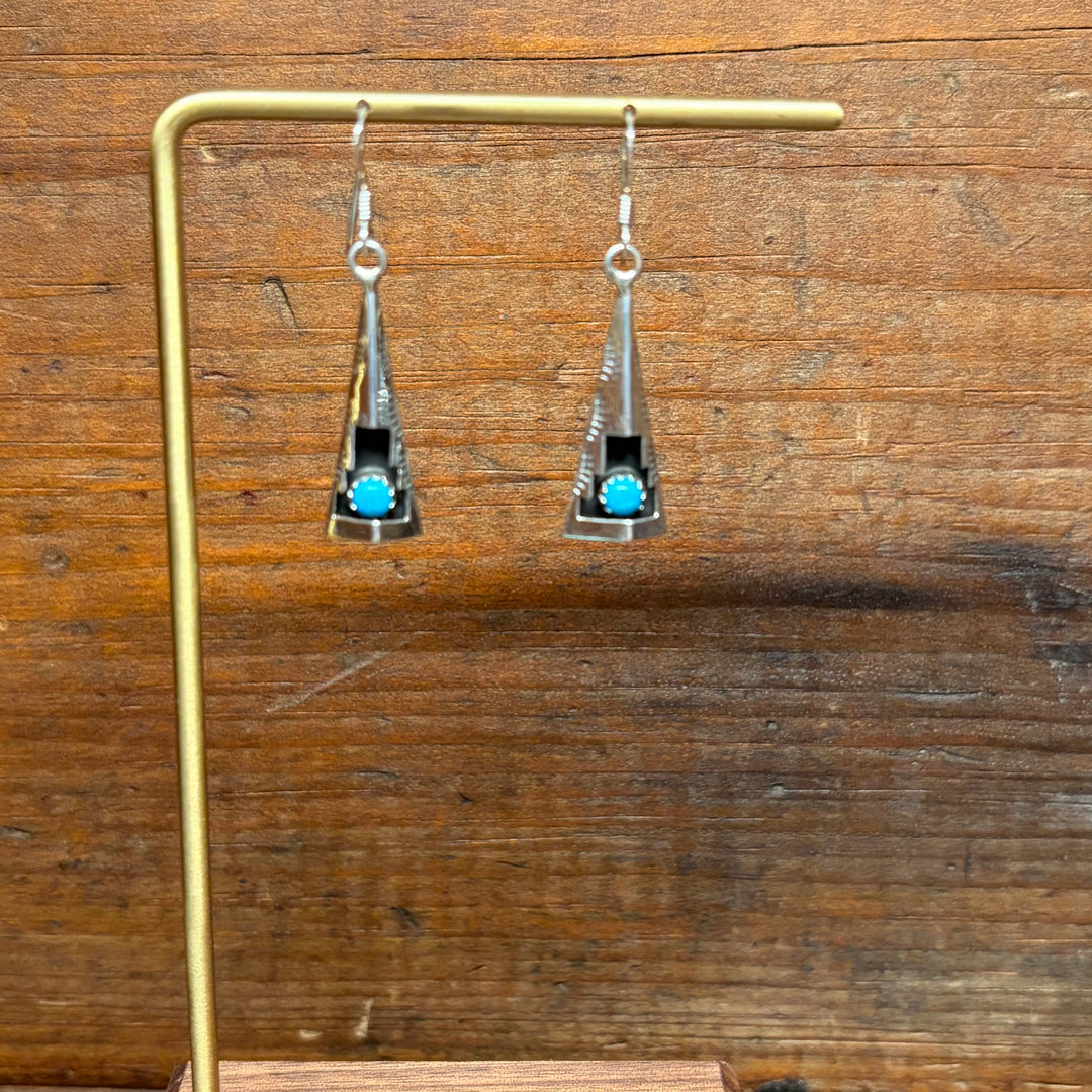 Blue Arrowhead Earrings