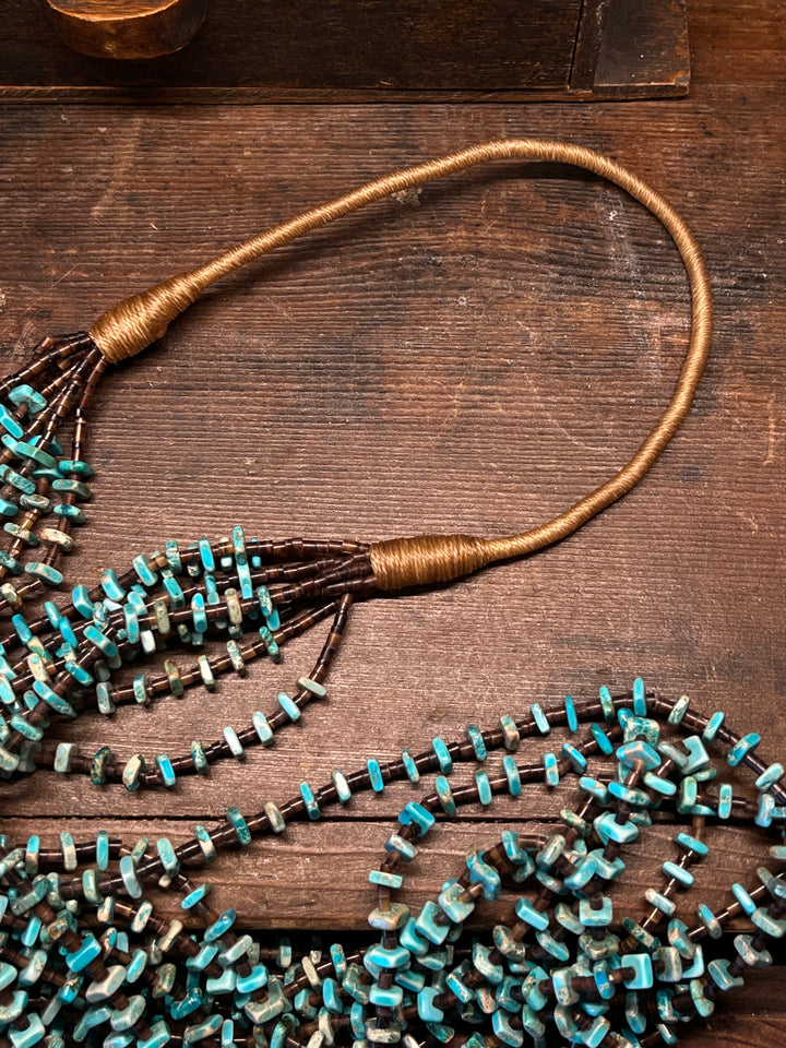 Kingman Turquoise 8 Strand Traditional Necklace