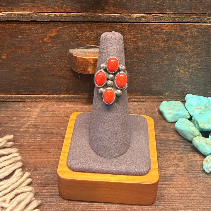 4 Stone Coral Ring