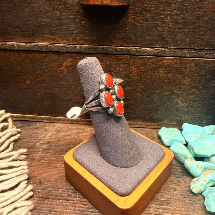 4 Stone Coral Ring