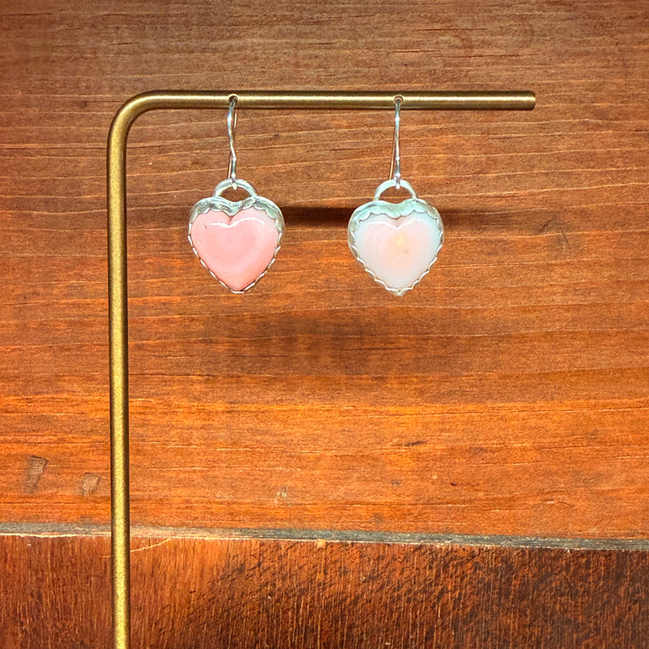 Pink Conch Heart Earrings