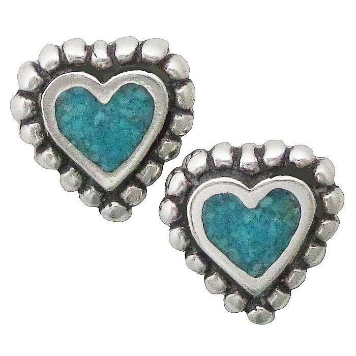 Turquoise Heart Studs