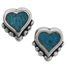 Turquoise Small Heart Studs