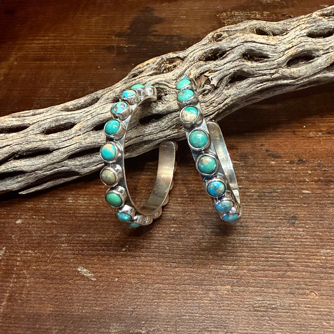 Turquoise Hoop Earrings by Federico Jimenez