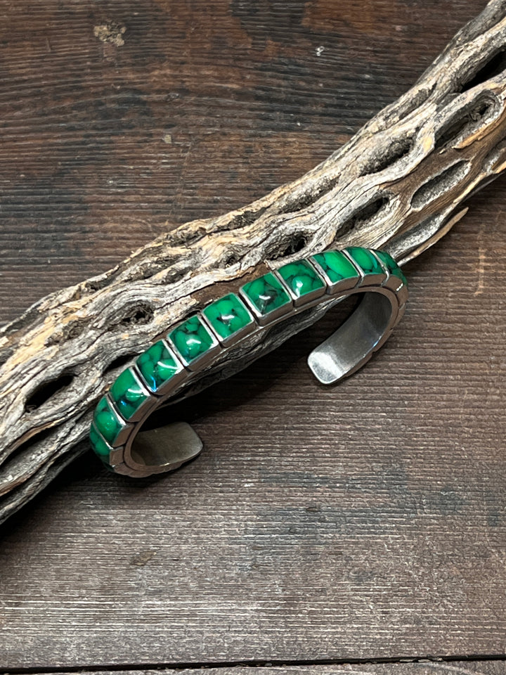 Malachite Square Row Stacker Cuff (Small/Medium)