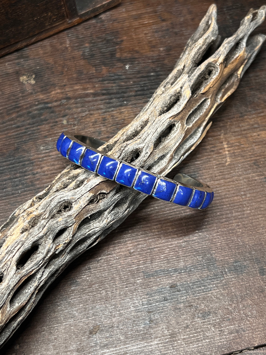 Lapis Square Stacker Row Cuff (Small)