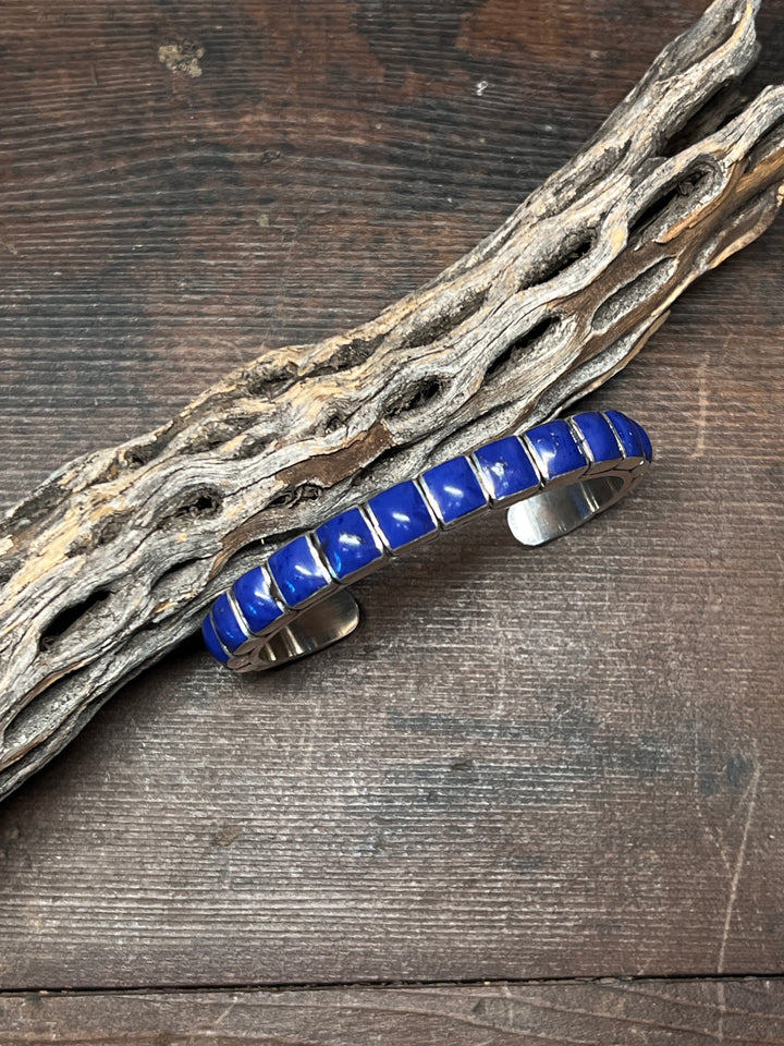 Lapis Square Stacker Row Cuff (Medium)