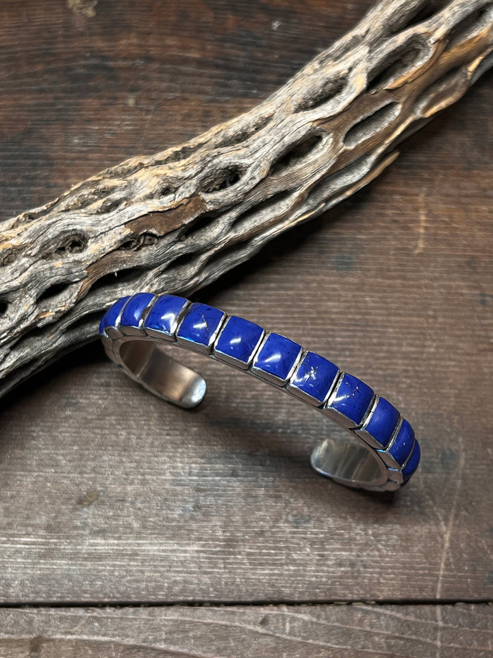 Lapis Square Stacker Row Cuff (Small)