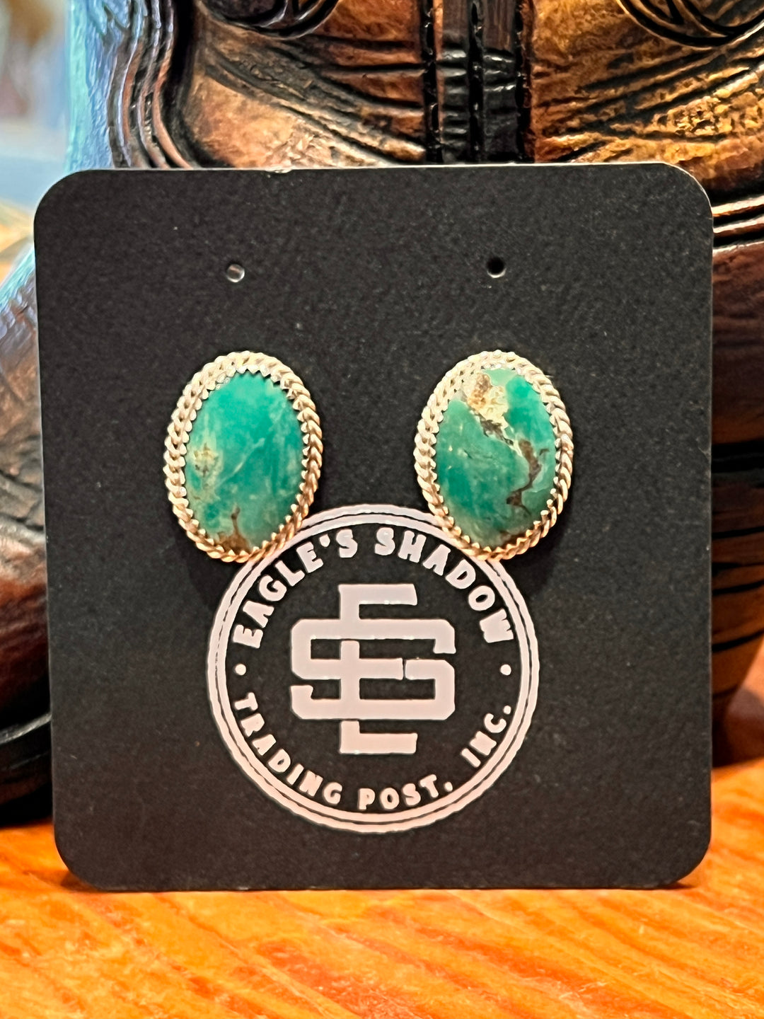 Green Oval Studs
