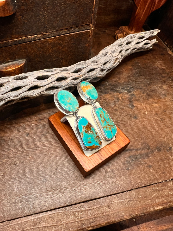 2 Stone Turquoise Earrings