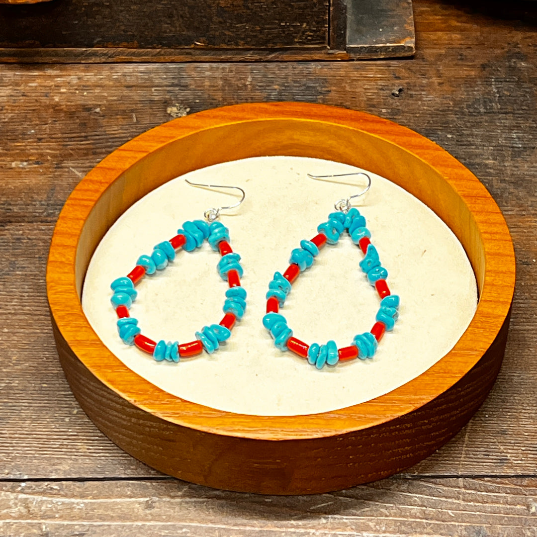 Mediterranean Coral and Turquoise Earrings