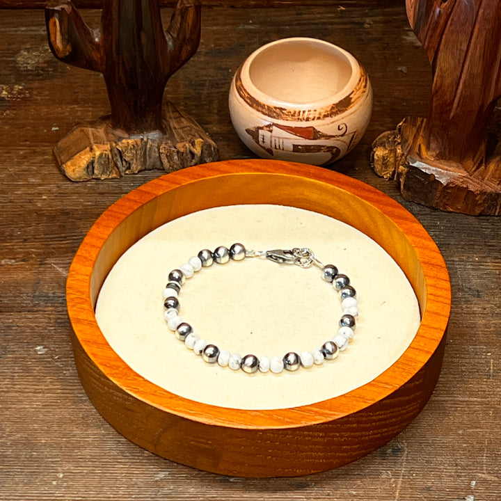 White Buffalo Navajo Pearls Bracelet