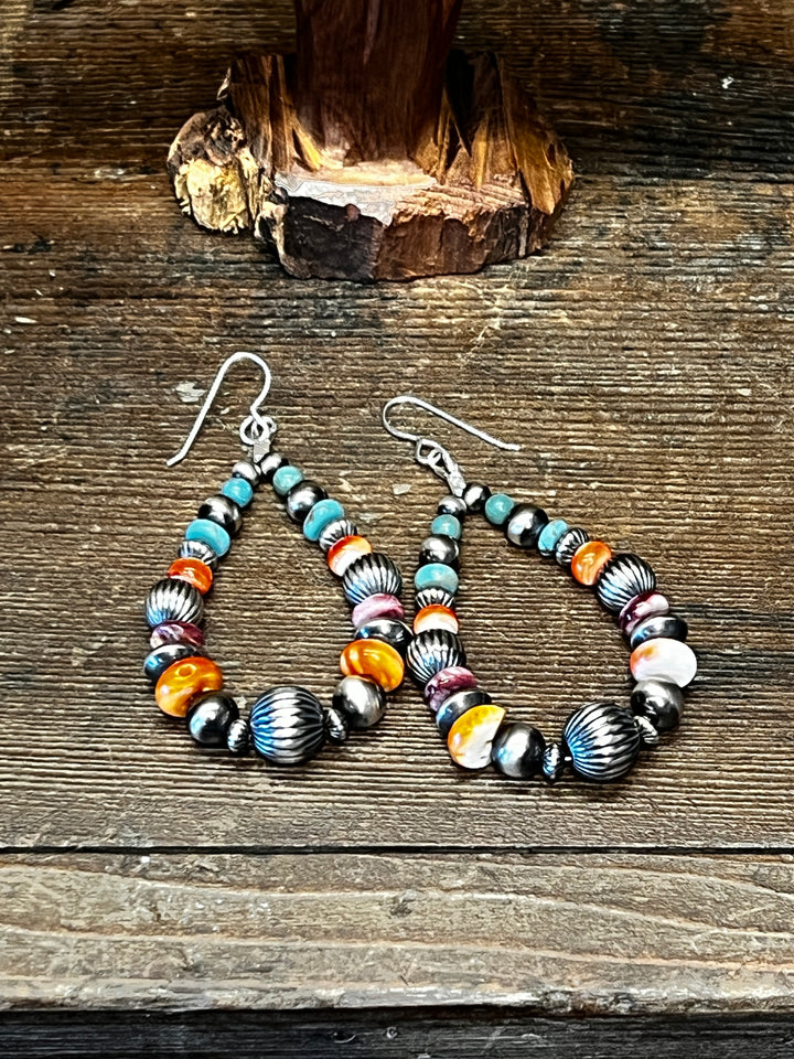 Multi Color Navajo Pearls Earrings