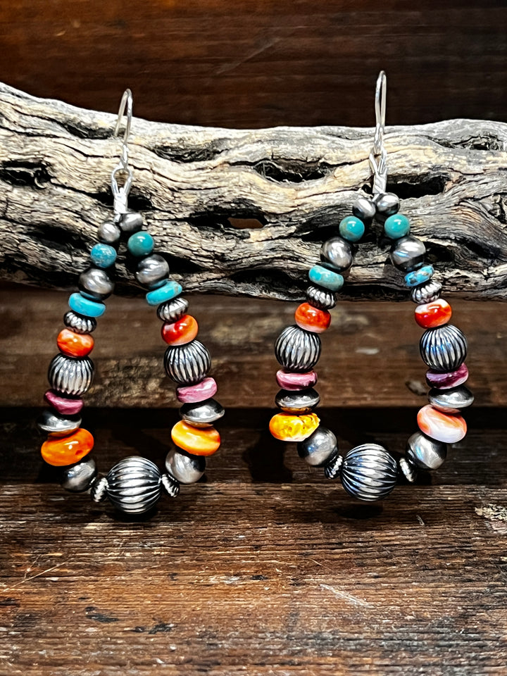 Multi Color Navajo Pearls Earrings