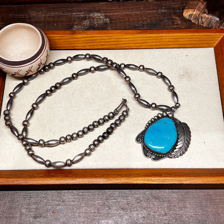 Vintage Necklace with Turquoise Pendant