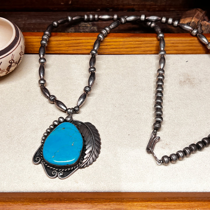 Vintage Necklace with Turquoise Pendant