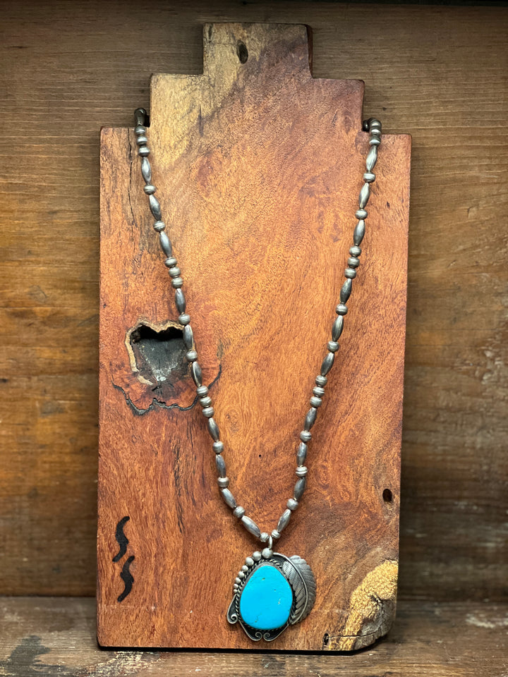 Vintage Necklace with Turquoise Pendant