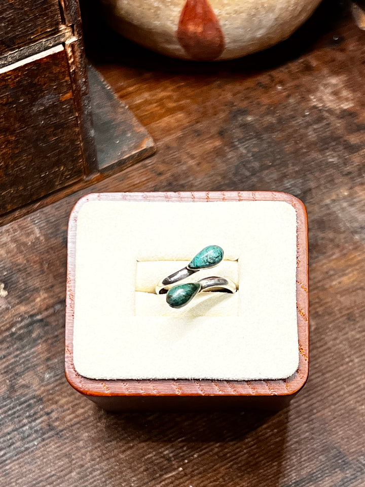 Vintage Turquoise Twist Ring