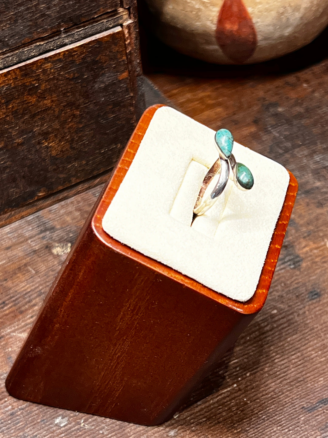 Vintage Turquoise Twist Ring