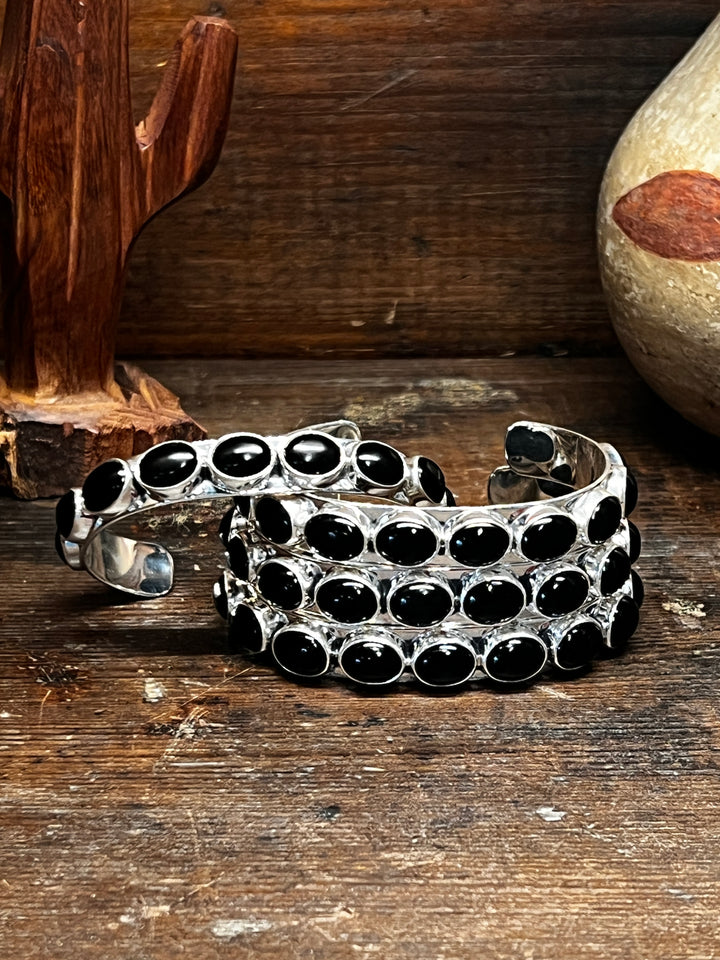 Oval Onyx Stacker Cuff (Small)