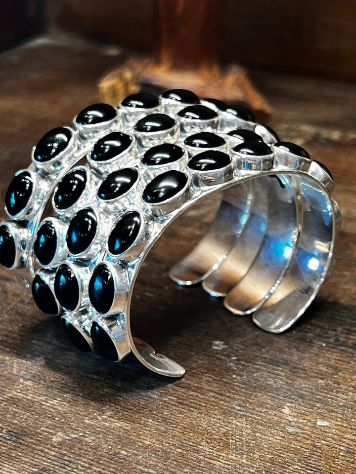 Oval Onyx Stacker Cuff (Small)