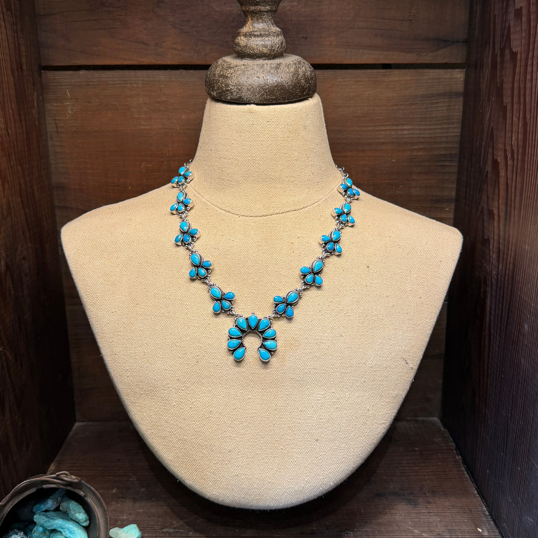 Kingman Turquoise Mini Squash Necklace