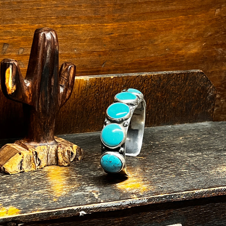 Kingman Turquoise 7 Stone Cuff