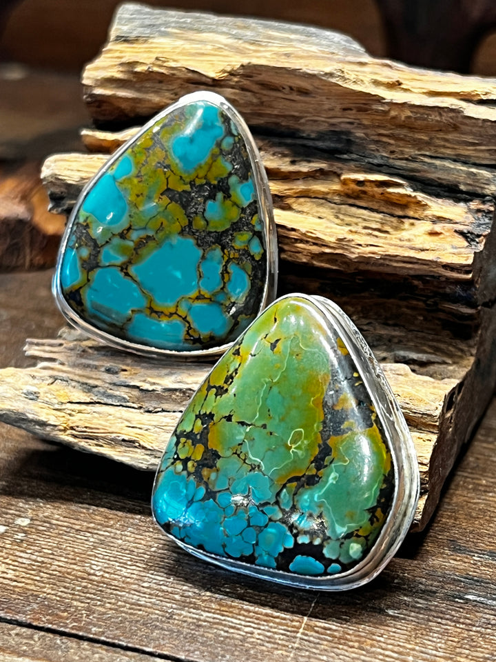 Tibetan Turquoise Medium Diamond Earrings