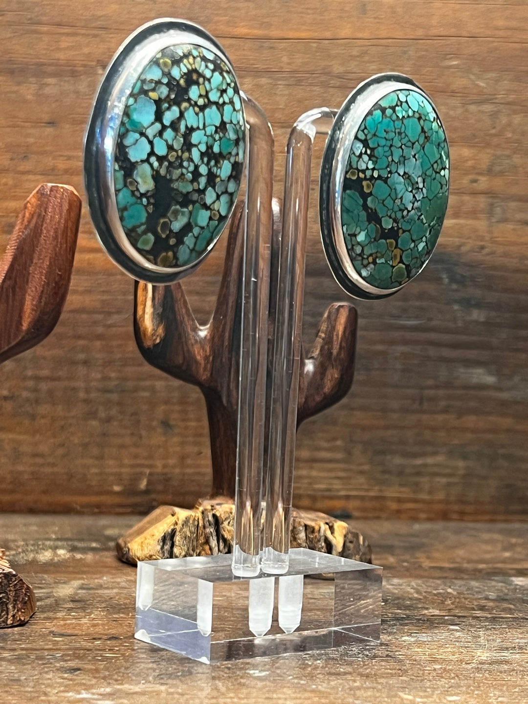 Tibetan Turquoise Medium Oval Earrings