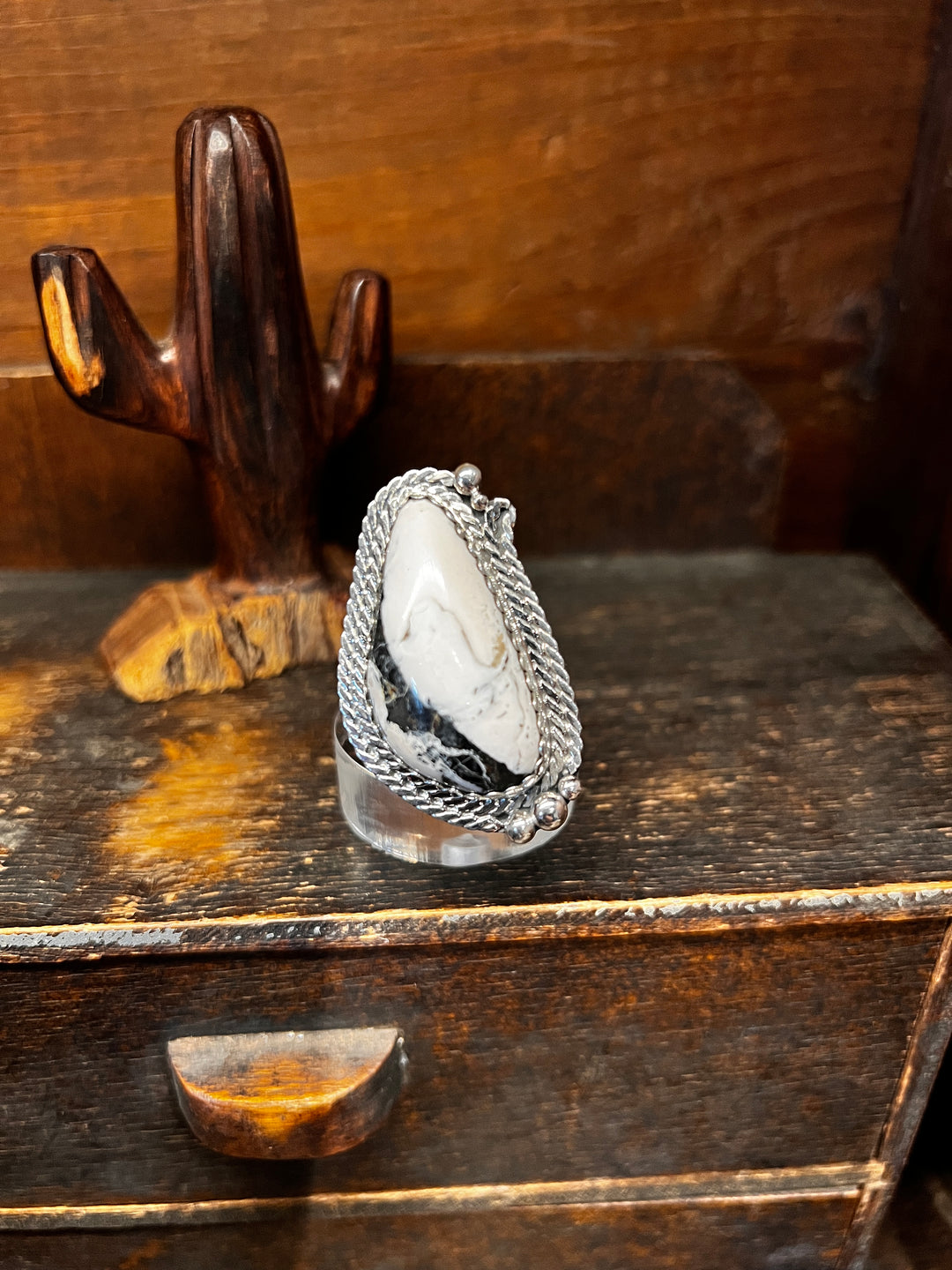 White Buffalo Double Rope Adjustable Ring