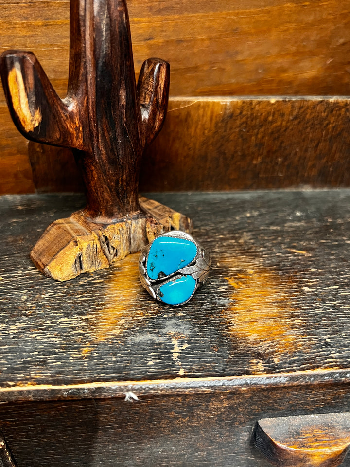 2 Stone Turquoise Ring