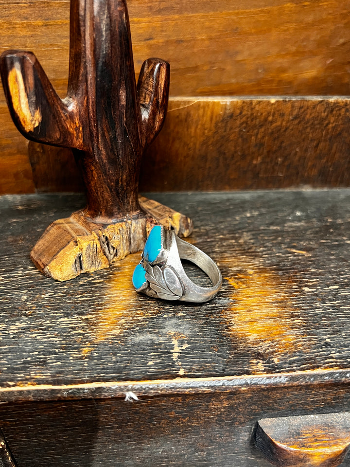 2 Stone Turquoise Ring