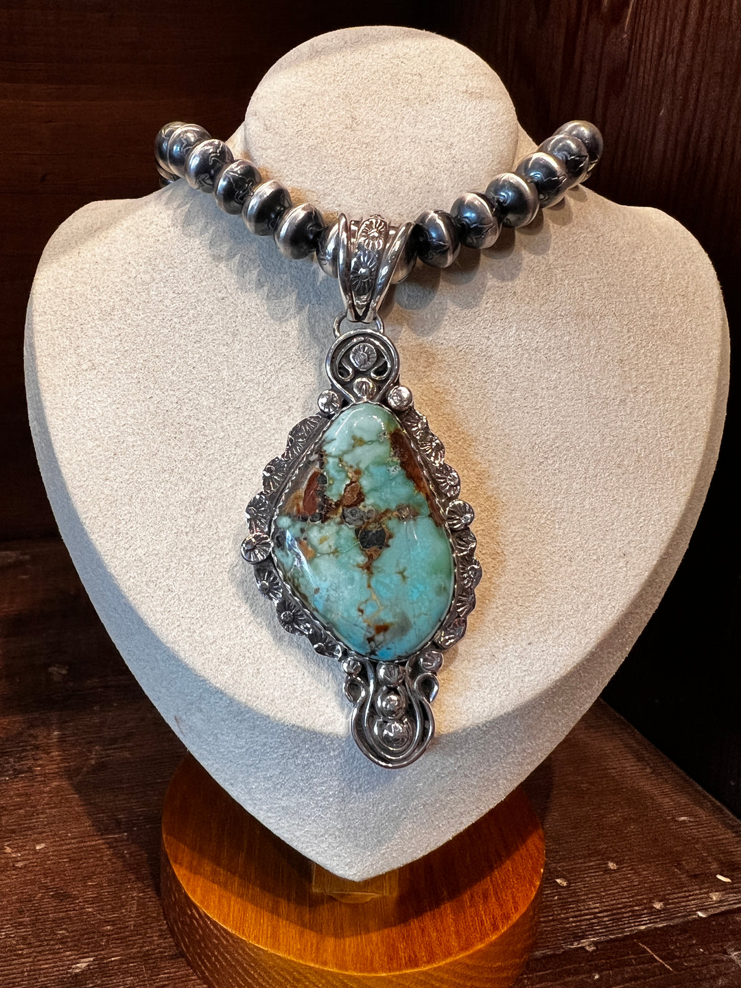 Mantis Turquoise Long Pendant