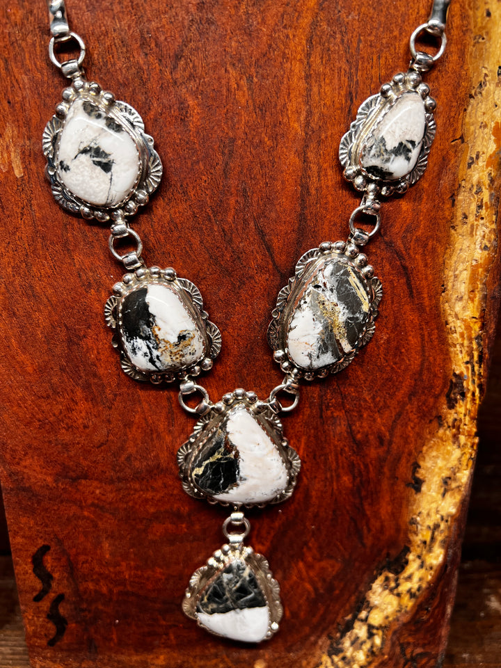 White Buffalo Lariat Necklace