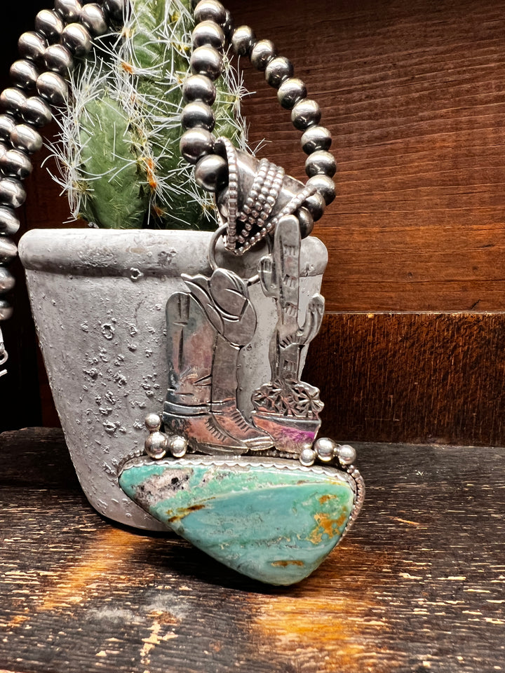 Boots and Cactus Pendant