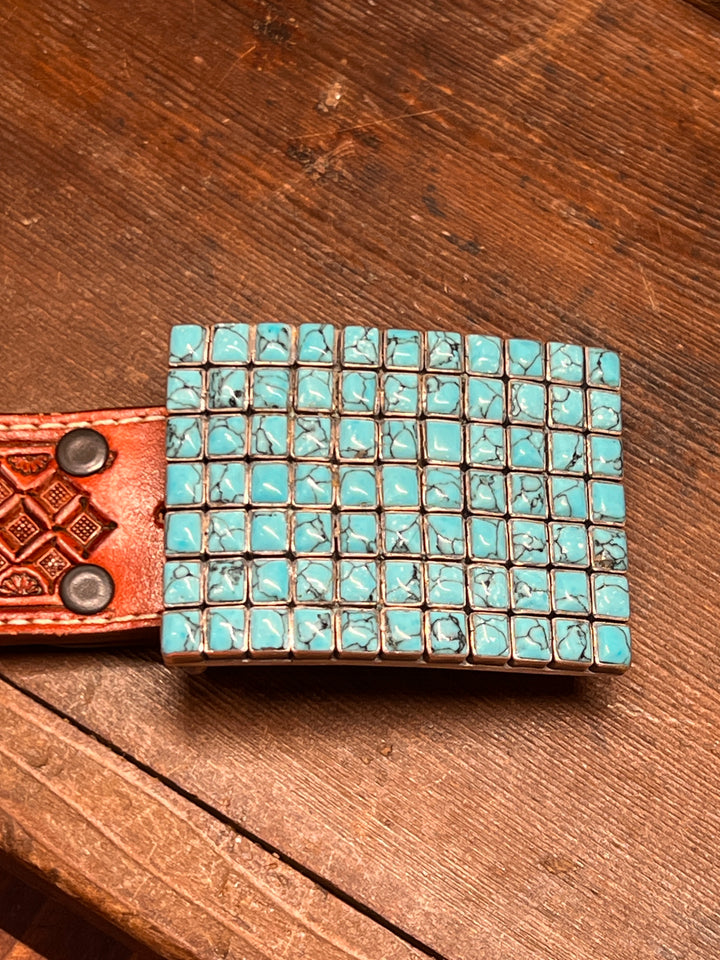 Kingman Turquoise Square Buckle