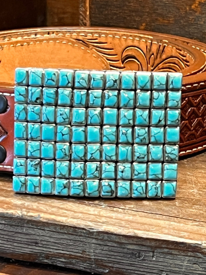 Kingman Turquoise Square Buckle