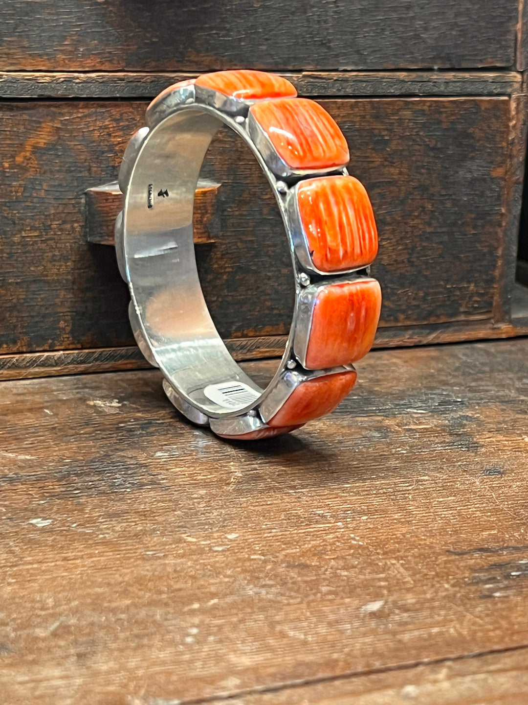 Red Spiny Large Square Bangle (Small)